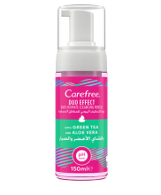 Carefree® Duo Effect Intimate Cleansing Mousse With Green Tea And Aloe Vera 