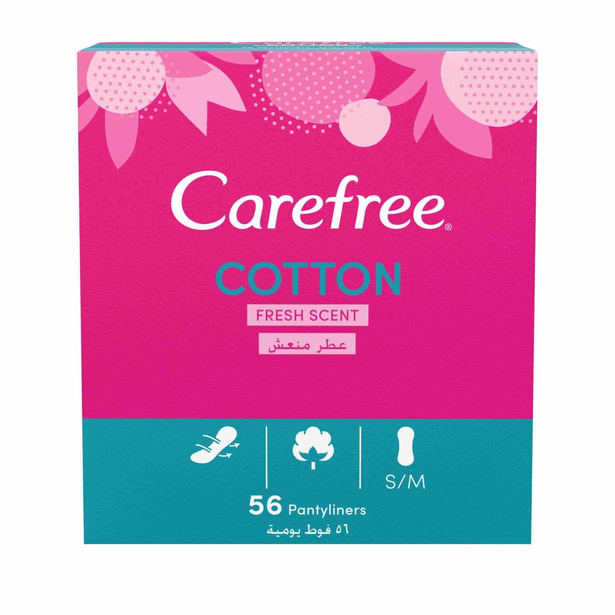 Carefree Cotton Feel Fresh Scent Panty Liners 56-Pack