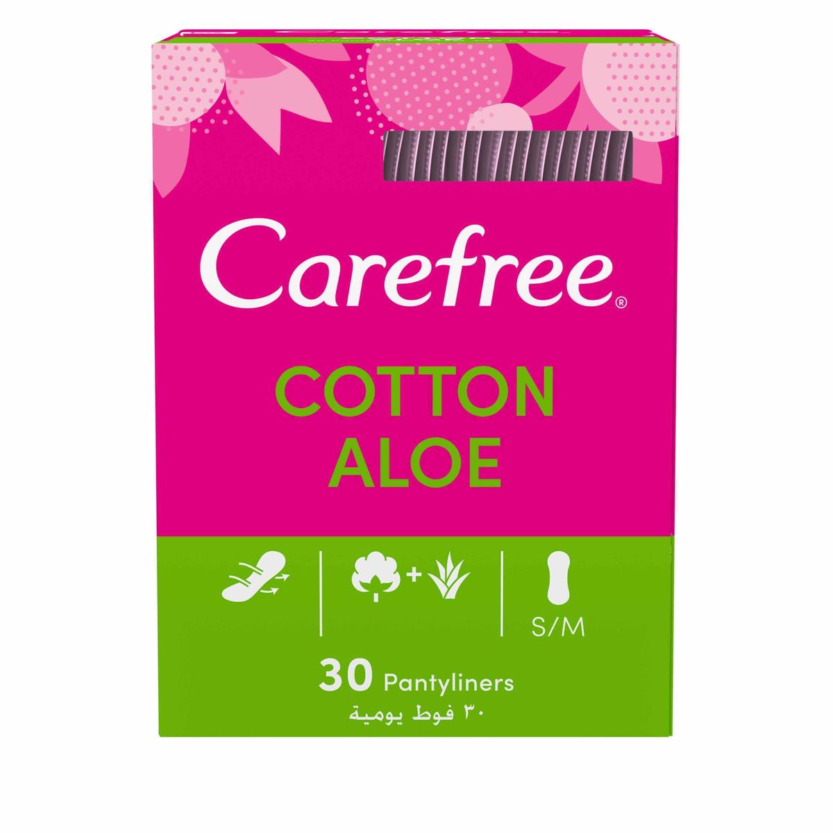 Carefree Cotton Feel Aloe Vera Panty Liners 30-Pack