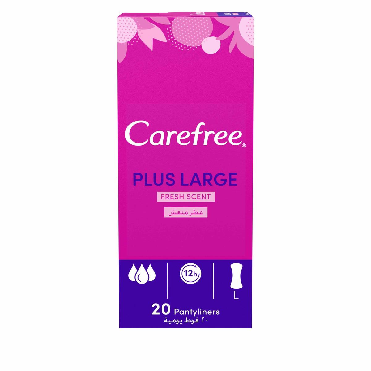 Carefree Plus Large Panty Liners With Fresh Scent 20-Pack