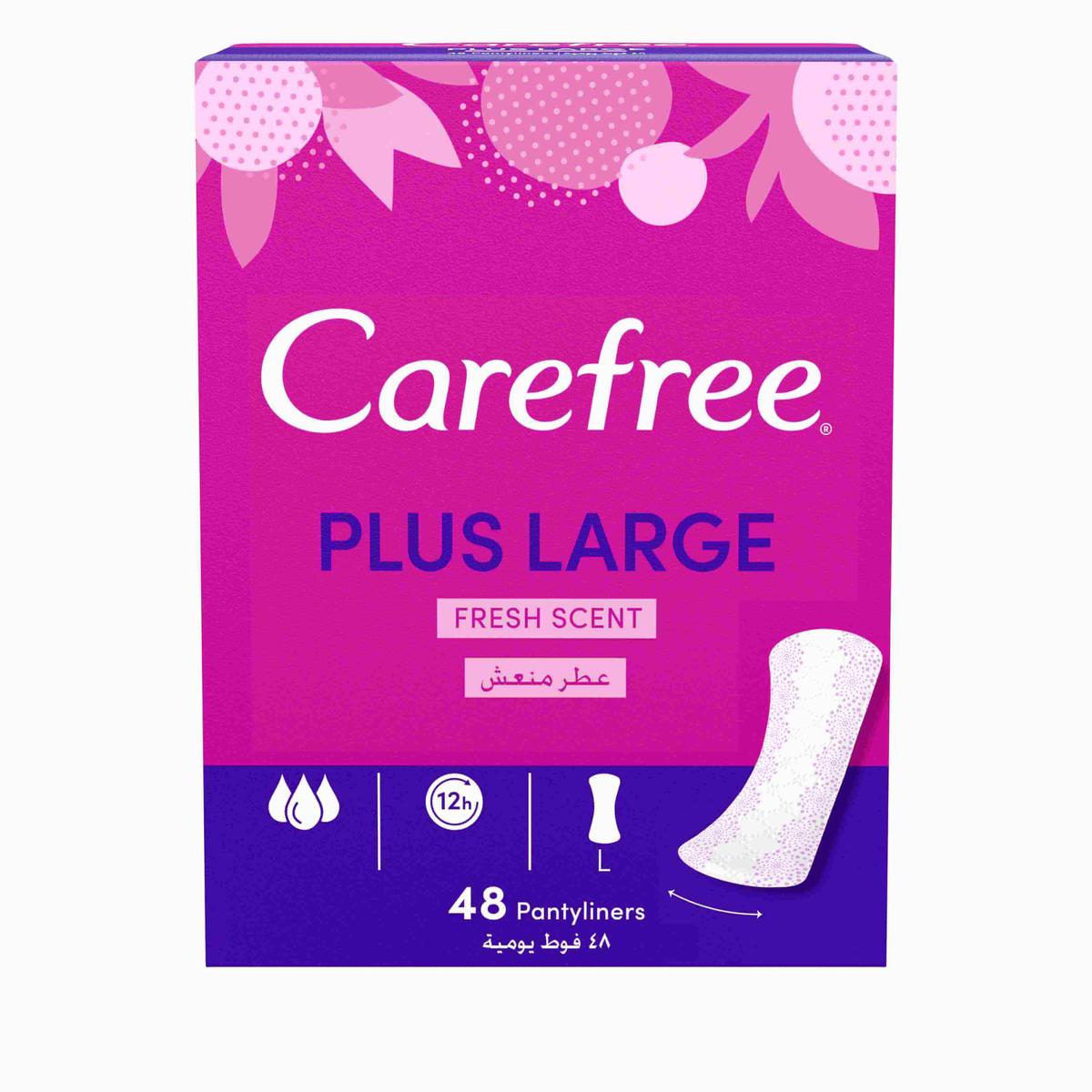 Carefree Plus Large Panty Liners Fresh Scent 48-Pack