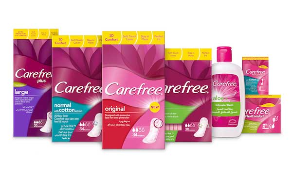 Carefree Woman Liners and Intimate Wash Products